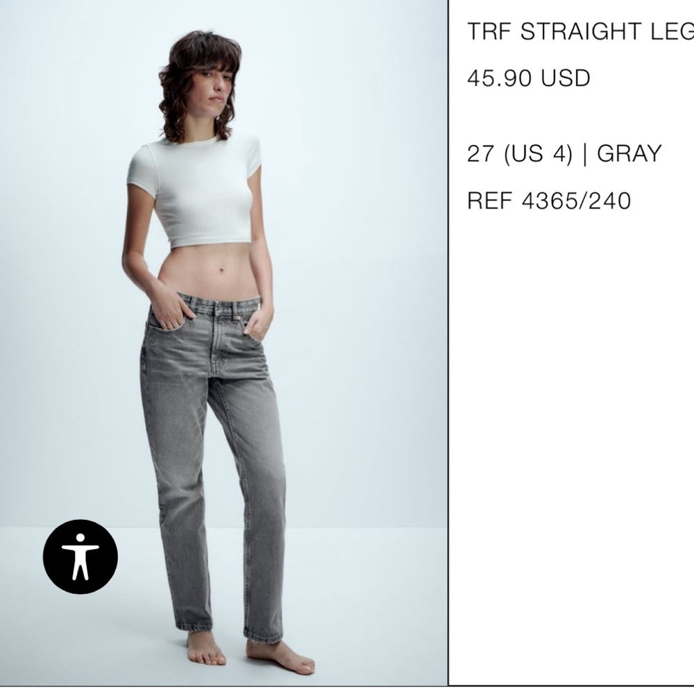 TRF Straight Leg Jeans with a High Waist